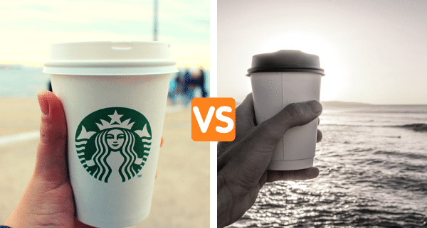 starbucks brand cup vs non-brand cup