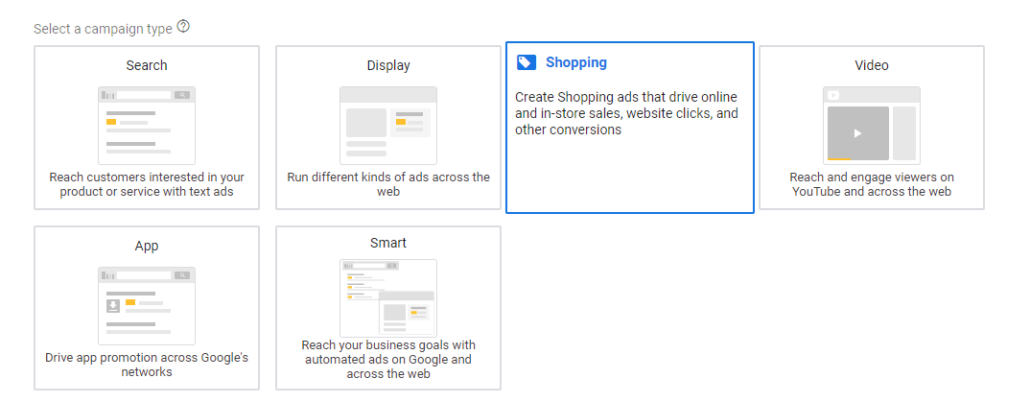 google shopping campaign set up