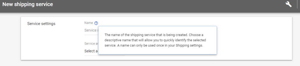 google merchant center shipping service