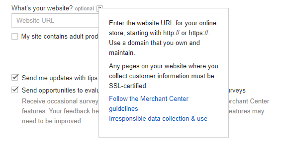 google merchant center https reminder