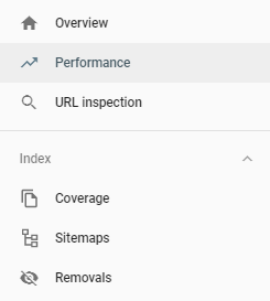 google search console navigation