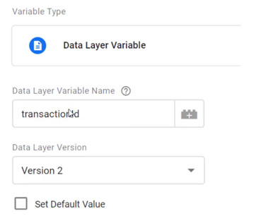 data layer variable