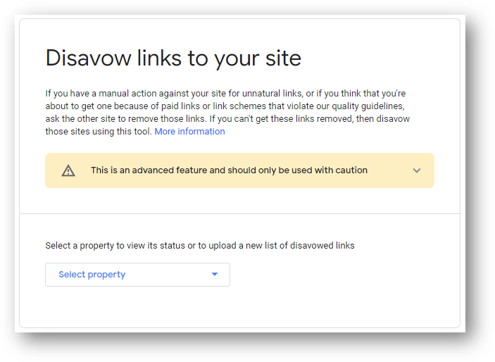 google disavow links tool