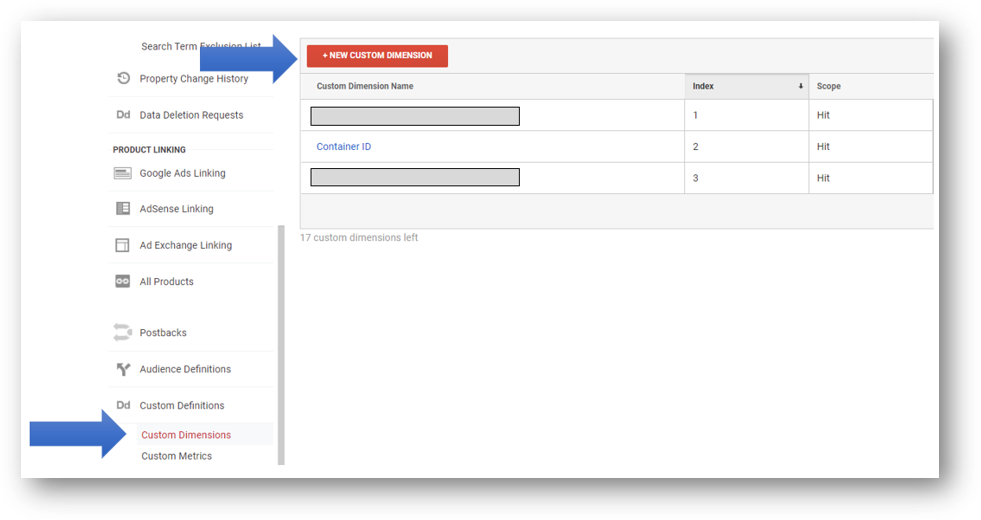 new custom dimension in google analytics