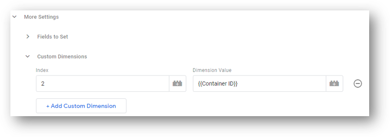 set custom dimension in variable