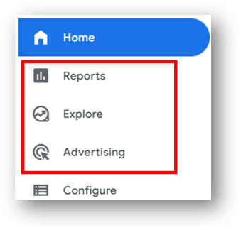 ga4 reports in navigation