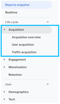 ga4 traffic acquisition reports