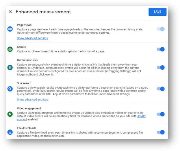 ga4 setup enhanced measurement events