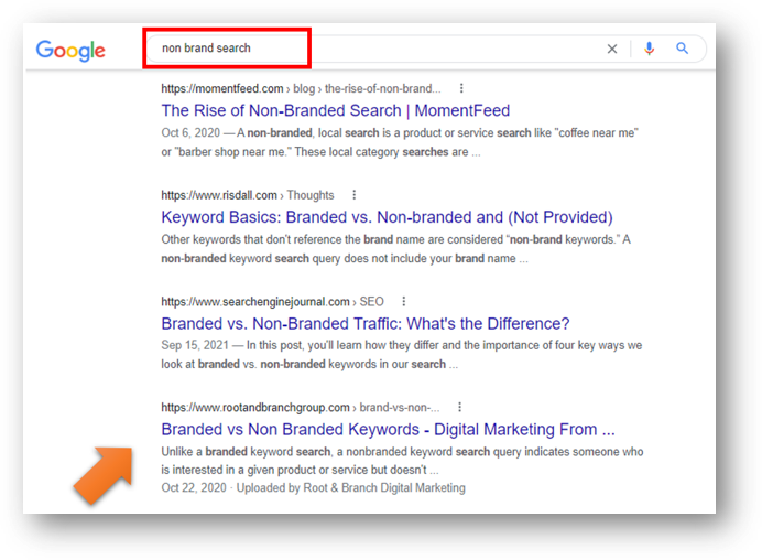 non brand search web rank without alt image text on serp