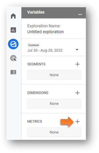 add a metric to ga4 exploration