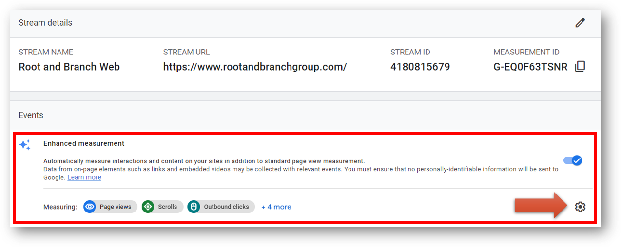 enhanced measurement in data stream