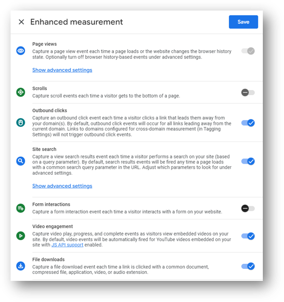 ga4 enhanced measurement setup