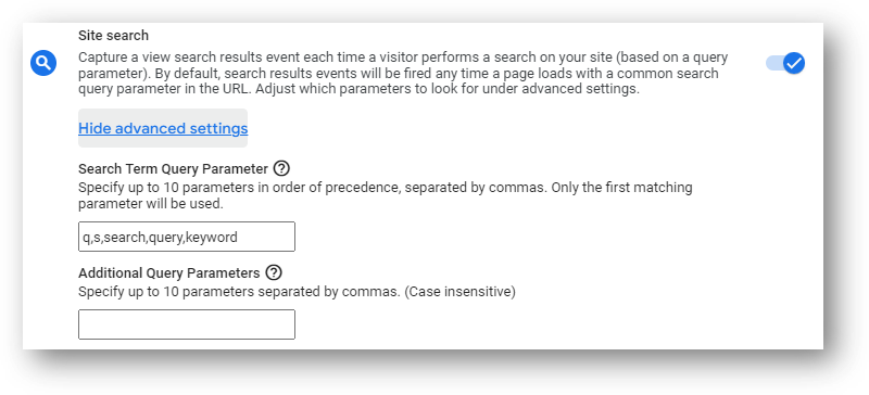 ga4 site search query parameters