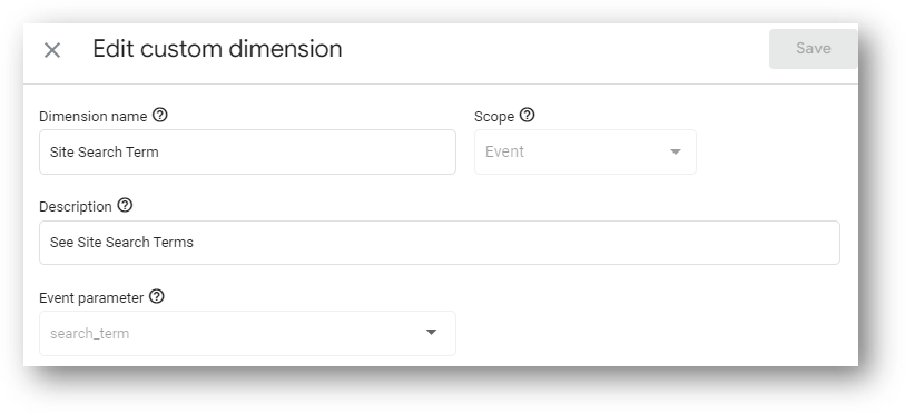 search_term custom event parameter