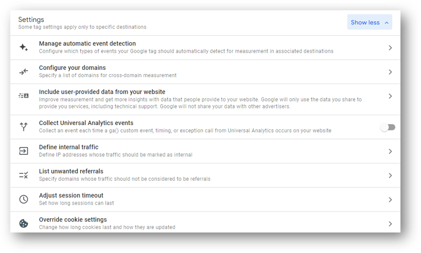 ga4 data stream settings