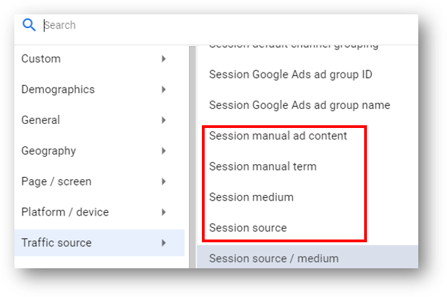 view utm parameters in ga4