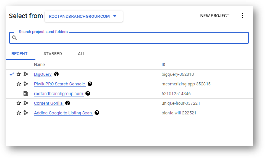 create new google cloud project