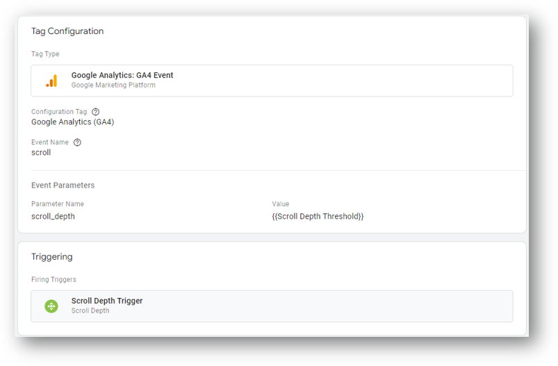 google analytics 4 scroll depth tracking paired tag and trigger