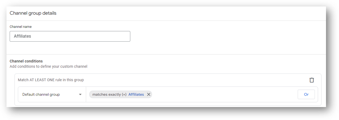 regex in custom channel groupings