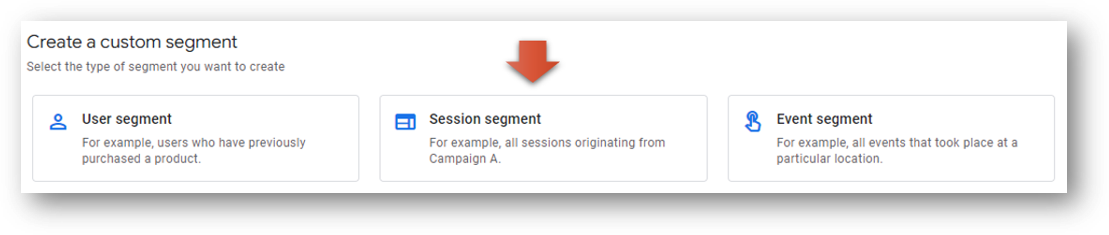create a ga4 session segment