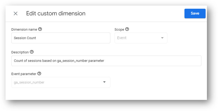 ga4 session number custom dimension