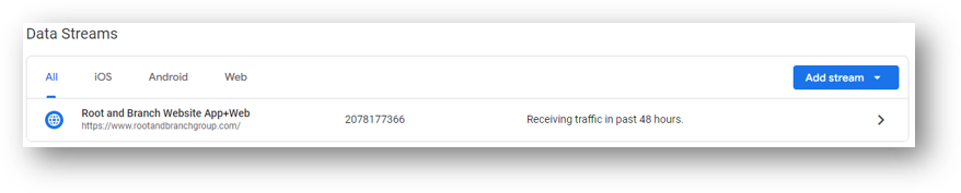 select your data stream