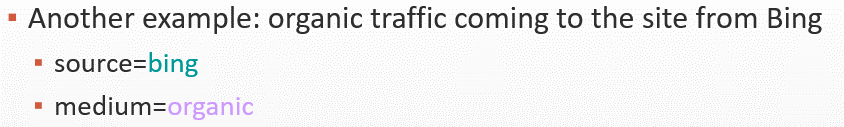 source medium traffic example bing