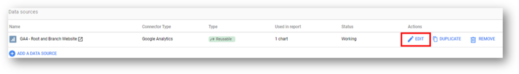 updating looker data ga4 connection