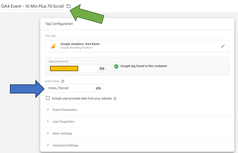 configure ga4 event tag