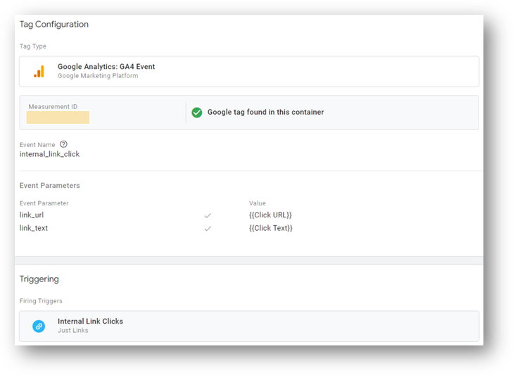 ga4 link click tag with trigger