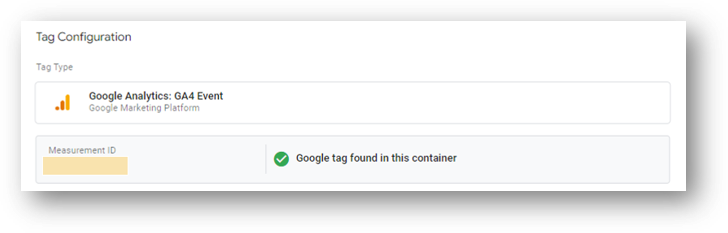 google tag in container