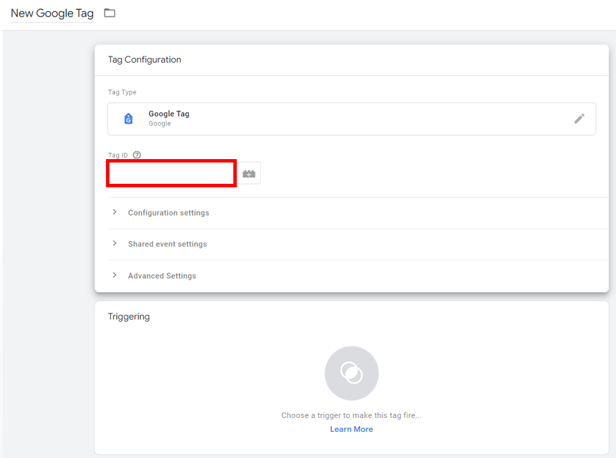 configure new google tag