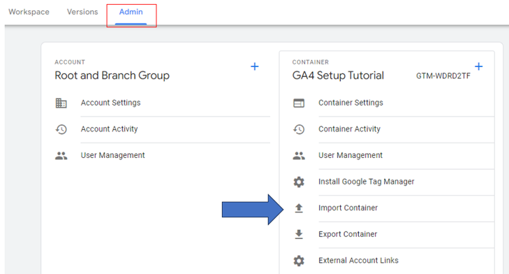 import ga4 container