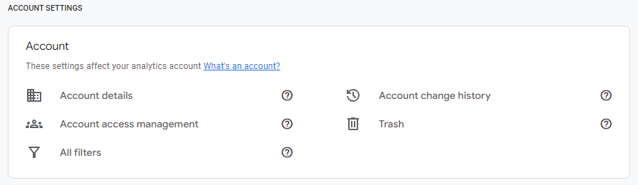 account settings