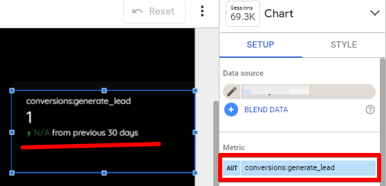 conversions in looker studio reports