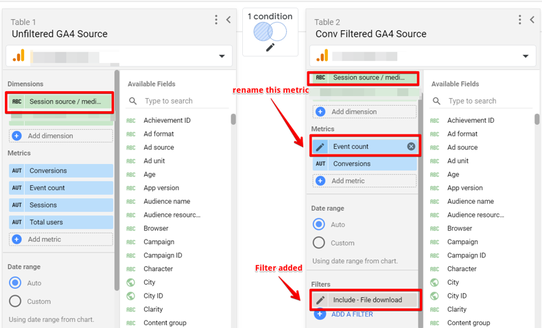 rename metric in looker studio