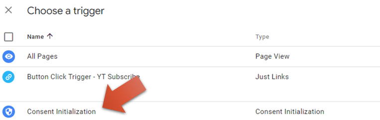 consent mode consent initialization trigger