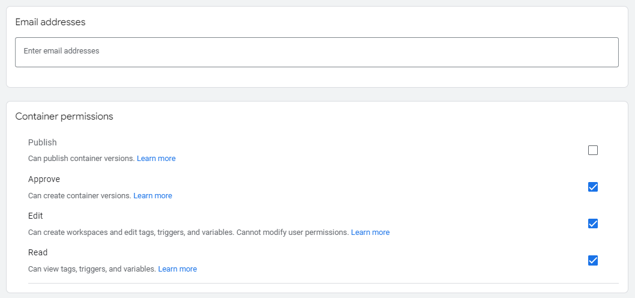publish, approve, edit, read gtm container